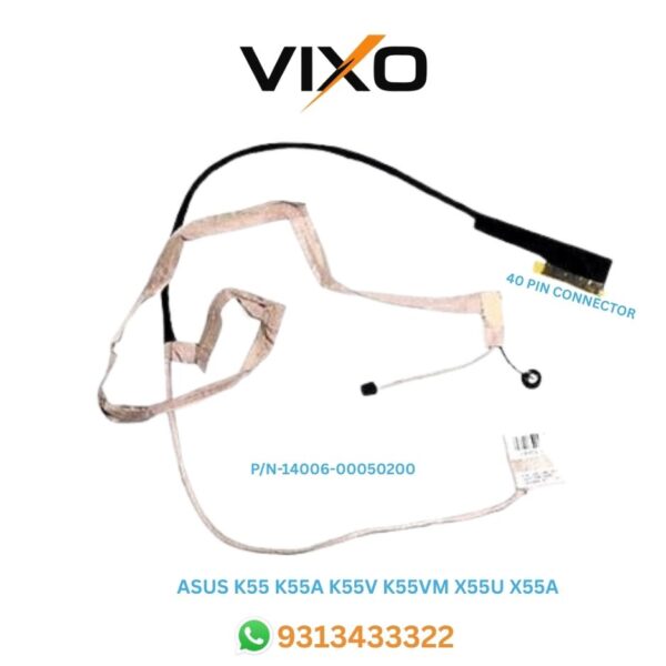 VIXO ASUS K55 K55A K55V K55VM X55U X55A X55C LAPTOP LED LCD DISPLAY CABLE P/N-14006-00050200 DD0XJ3LC010