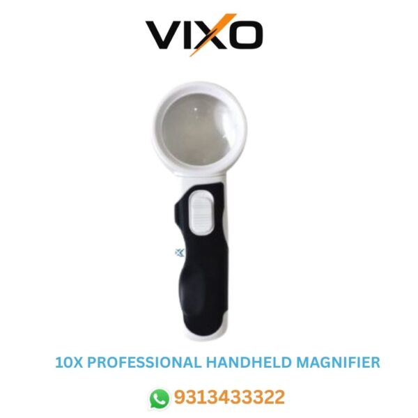 VIXO 10x Professional Handheld Magnifier Glass Lens with LED Lights