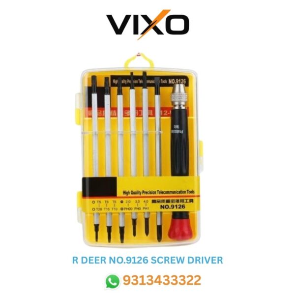 VIXO R'DEER No.9126 Precision Tool Screwdriver Set with 6 bits